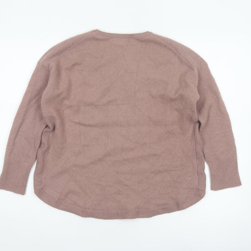 White Label Women’s Beige Cashmere V-Neck Pullover Jumper UK S