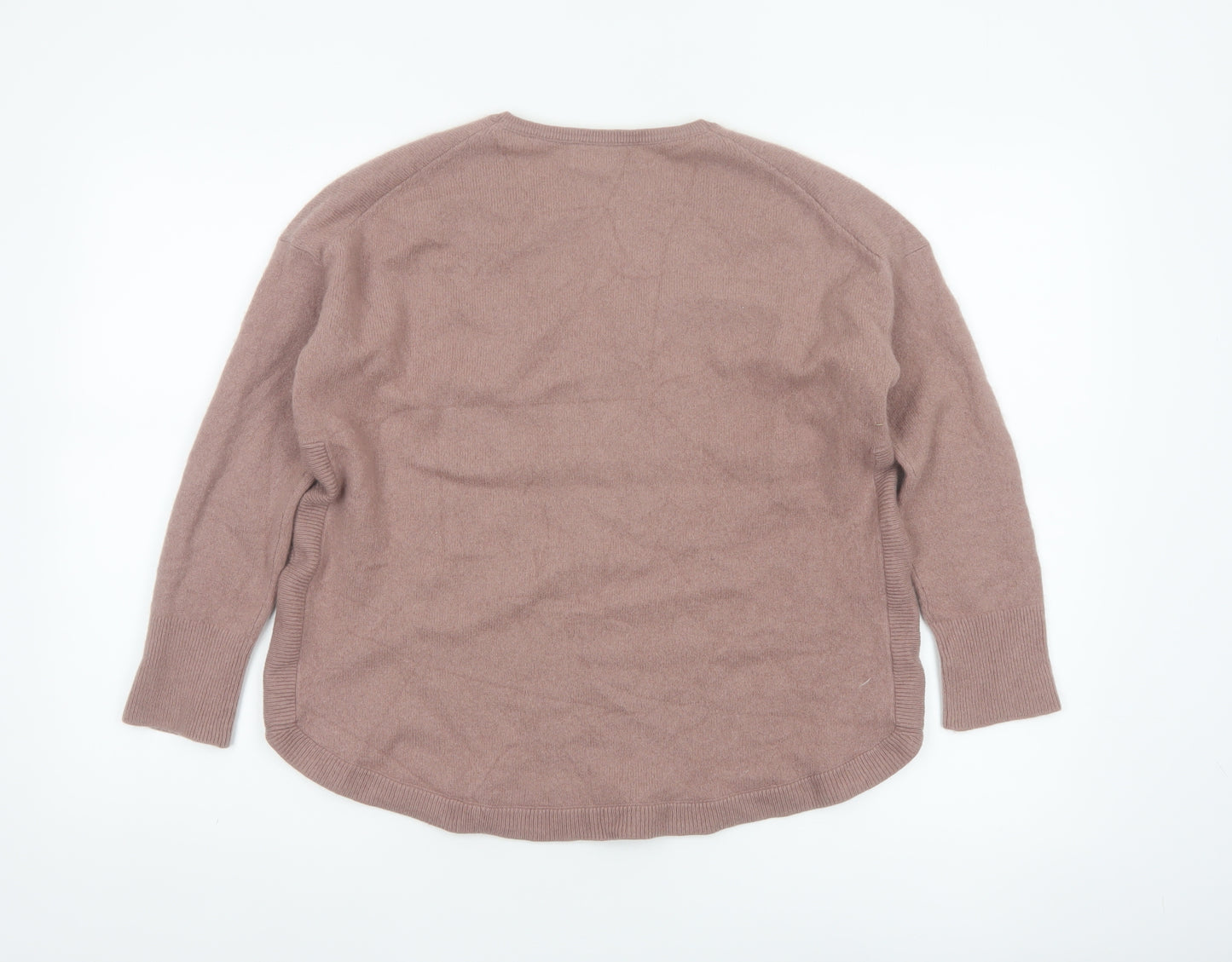 White Label Women’s Beige Cashmere V-Neck Pullover Jumper UK S
