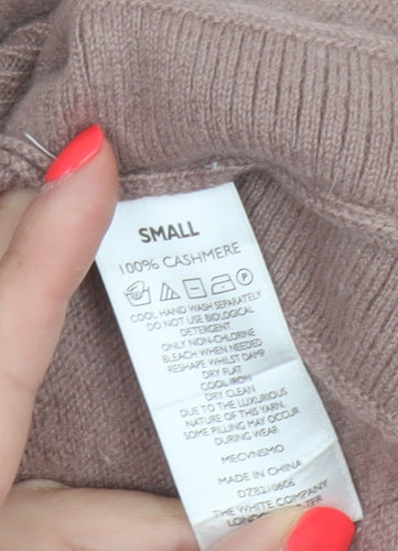White Label Women’s Beige Cashmere V-Neck Pullover Jumper UK S