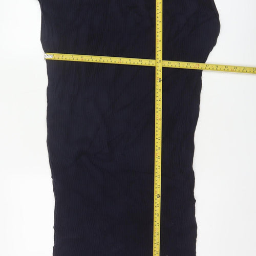 Uniqlo Women Blue S Rib Knit Cotton Jumper Dress Cap Sleeve