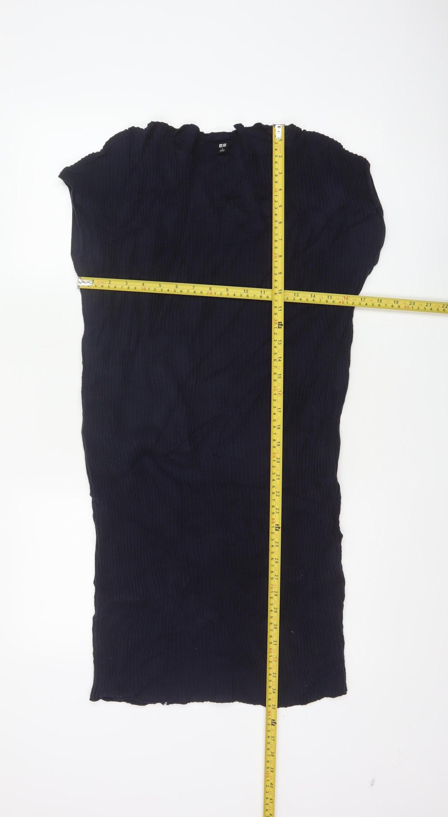 Uniqlo Women Blue S Rib Knit Cotton Jumper Dress Cap Sleeve