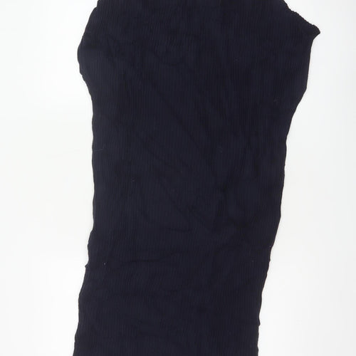 Uniqlo Women Blue S Rib Knit Cotton Jumper Dress Cap Sleeve