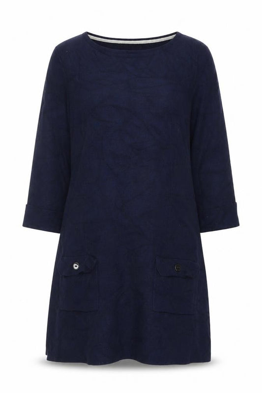 Front view of Marks & Spencer Women Blue UK 12 Knit Jumper Dress Pockets