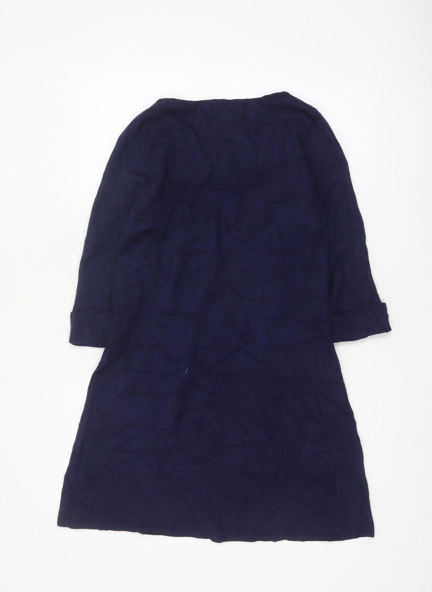 Marks and Spencer Women Blue UK 12 Knit Jumper Dress Pockets