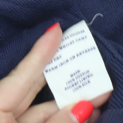 Jack Wills Women’s Blue Size 14 Cotton V-Neck Button Cardigan
