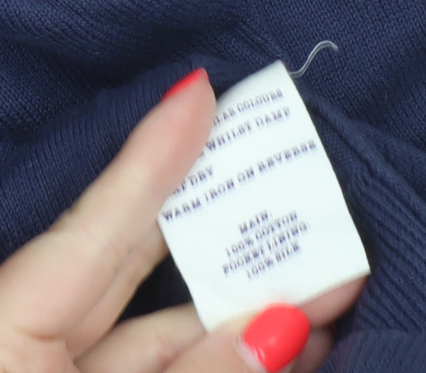 Jack Wills Women’s Blue Size 14 Cotton V-Neck Button Cardigan