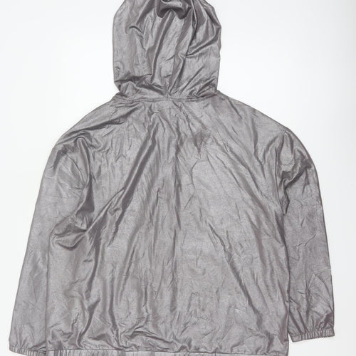 H&M Coachella Women’s Grey Metallic Full Zip Hooded Hoodie L