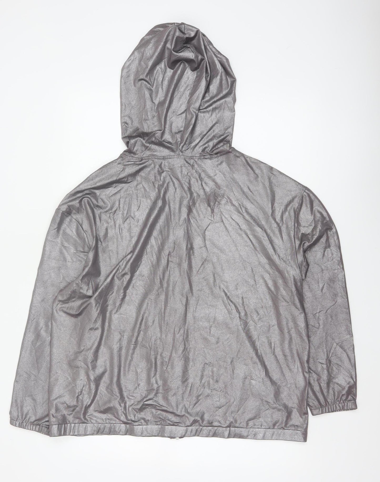 H&M Coachella Women’s Grey Metallic Full Zip Hooded Hoodie L
