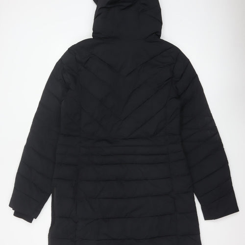 Goodmove Women’s Black UK 14 Long Hooded Puffer Jacket Quilted