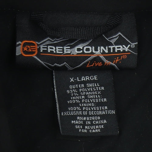 Free Country Men’s Black XL Softshell Full Zip Outdoor Jacket