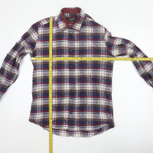Lakeland Men’s M Blue Plaid Flannel Cotton Blend Long Sleeve Shirt