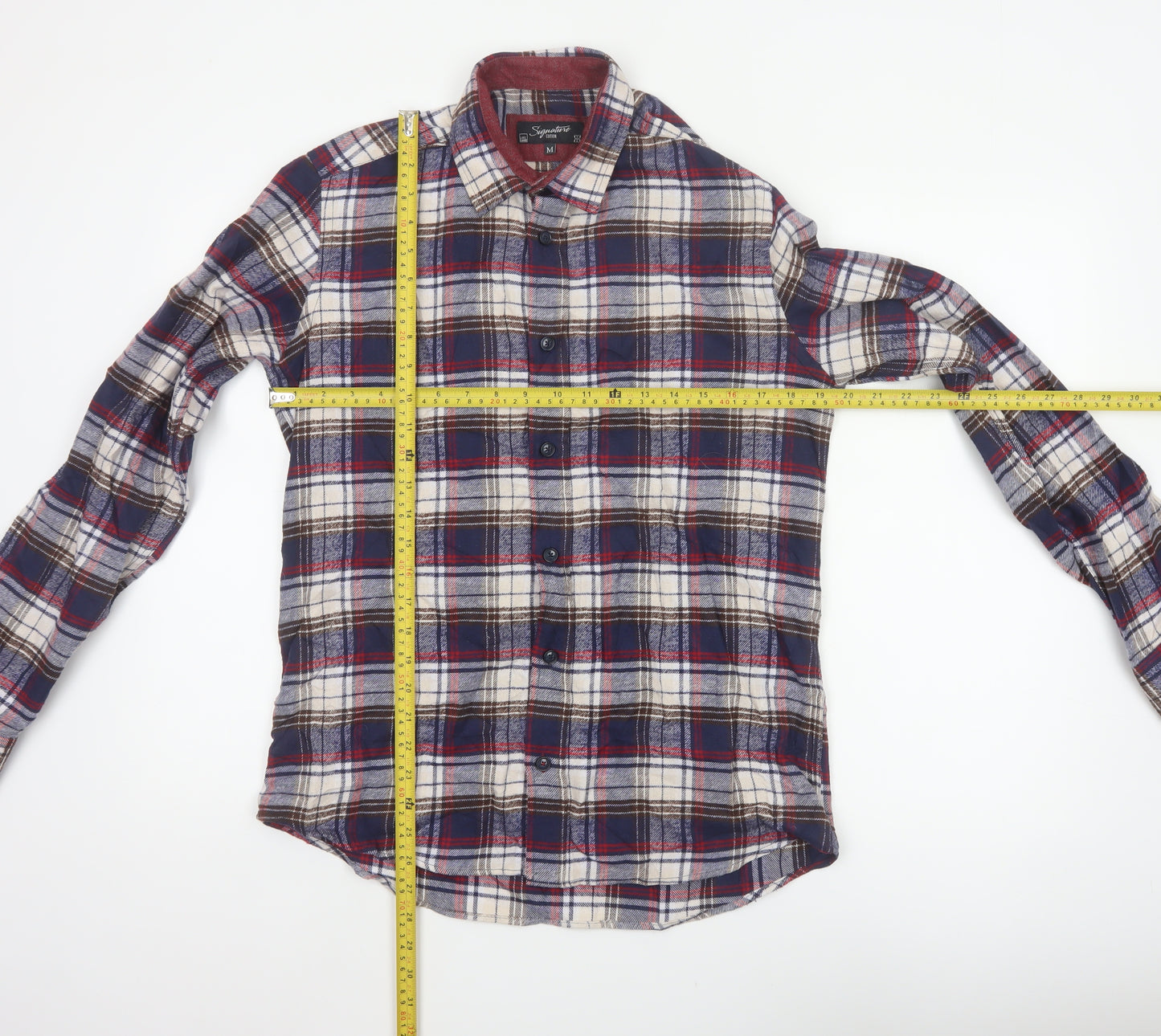 Lakeland Men’s M Blue Plaid Flannel Cotton Blend Long Sleeve Shirt