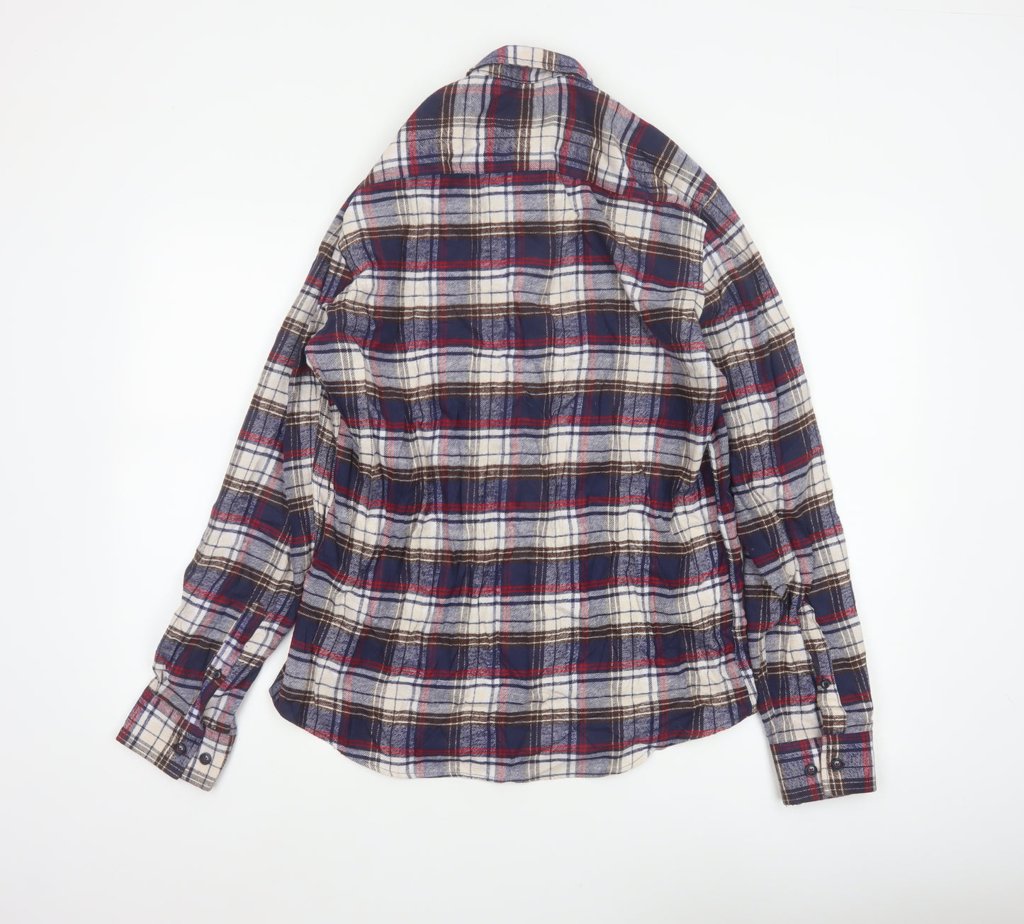 Lakeland Men’s M Blue Plaid Flannel Cotton Blend Long Sleeve Shirt