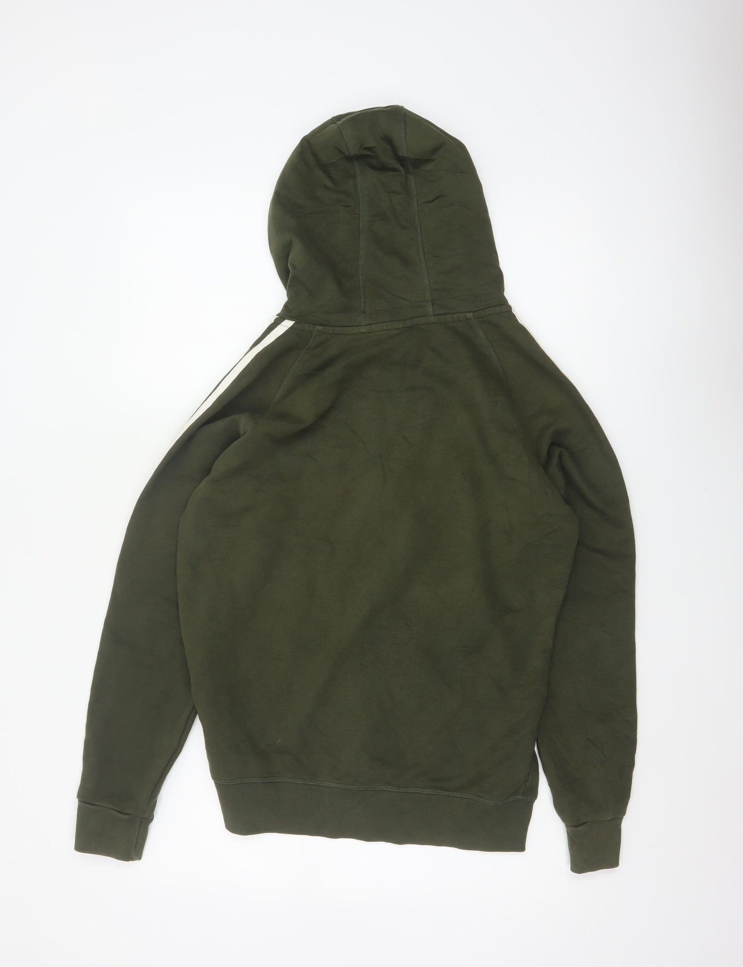 Adidas Women Green UK 16 Full Zip Hooded Logo Sweatshirt