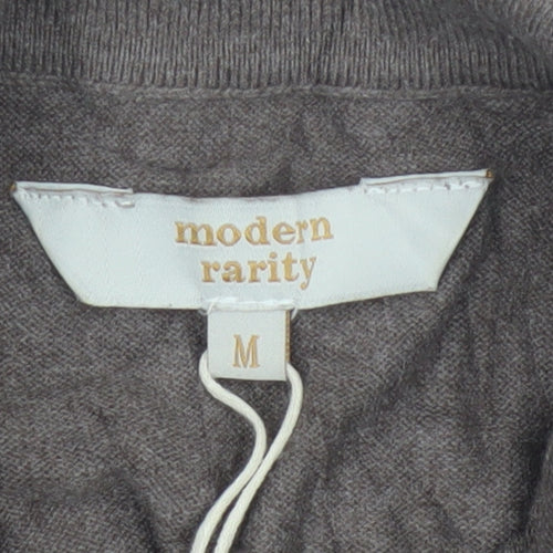 Modern Rarity Women’s Brown M Cowl Neck Cotton Blend Knit Jumper