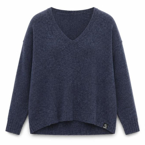 Superdry Unisex Blue S V-Neck Varsity Logo Knit Pullover Jumper