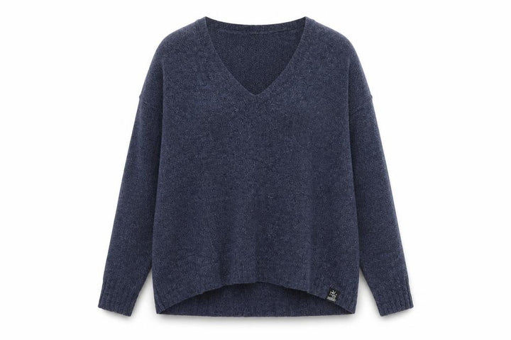 Superdry Unisex Blue S V-Neck Varsity Logo Knit Pullover Jumper