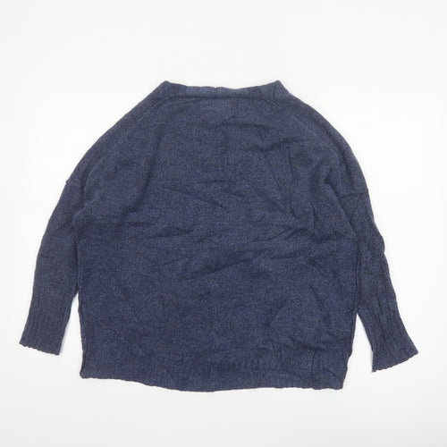 Superdry Unisex Blue S V-Neck Varsity Logo Knit Pullover Jumper