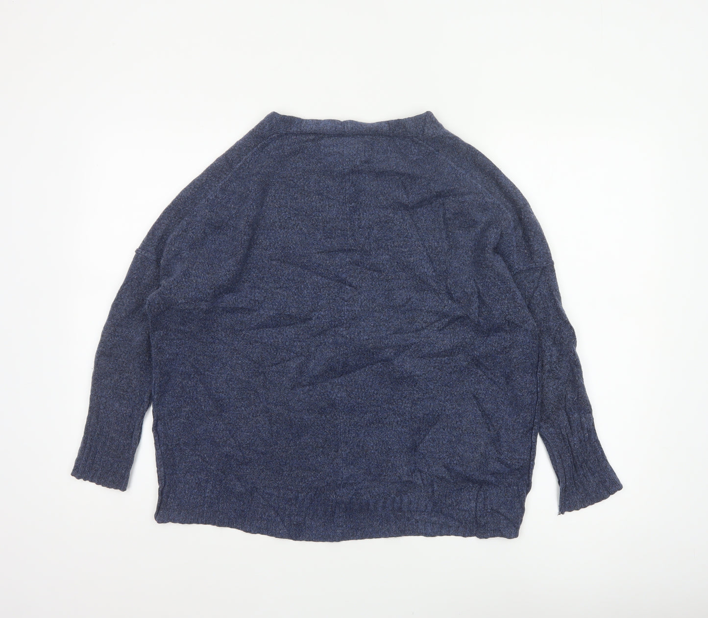 Superdry Unisex Blue S V-Neck Varsity Logo Knit Pullover Jumper