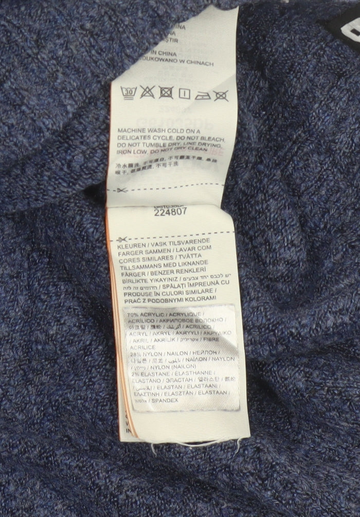 Superdry Unisex Blue S V-Neck Varsity Logo Knit Pullover Jumper