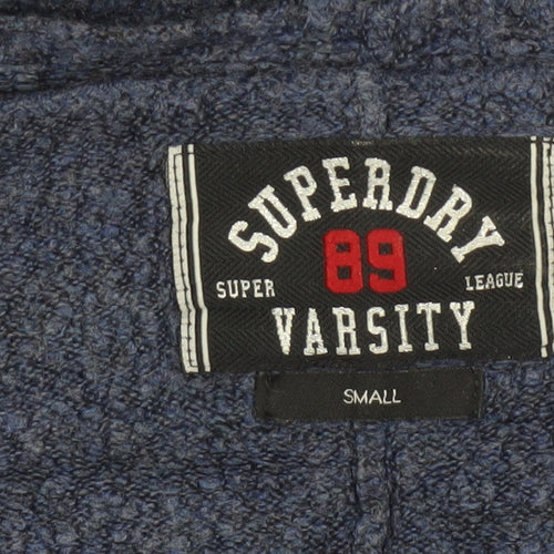 Superdry Unisex Blue S V-Neck Varsity Logo Knit Pullover Jumper