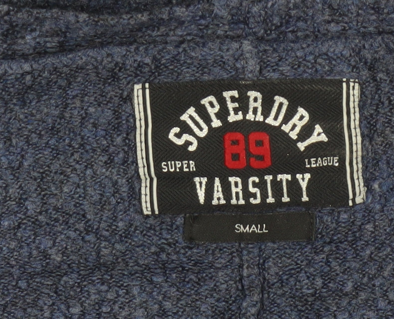 Superdry Unisex Blue S V-Neck Varsity Logo Knit Pullover Jumper