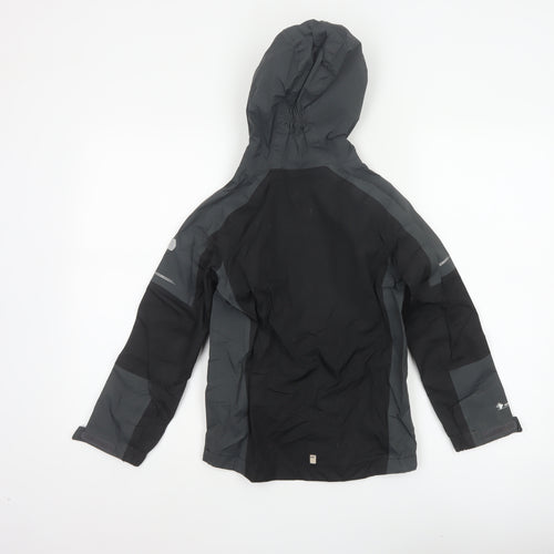 Regatta Boys Black Grey 7-8 Years Hooded Waterproof Ski Jacket