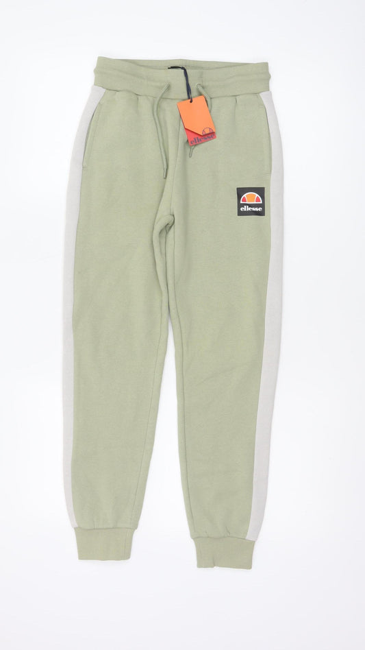 Ellesse Boys Green 10-11 Years Jogger Sweatpants Side Stripe NWT