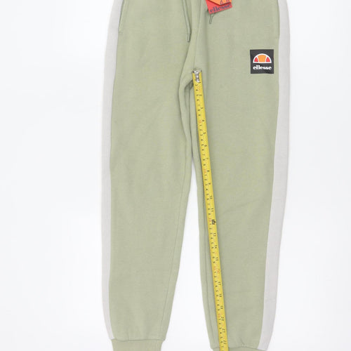 Ellesse Boys Green 10-11 Years Jogger Sweatpants Side Stripe NWT