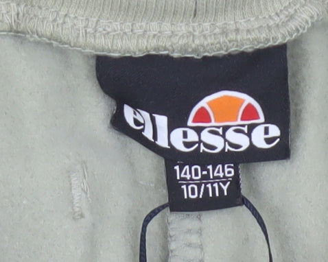 Ellesse Boys Green 10-11 Years Jogger Sweatpants Side Stripe NWT