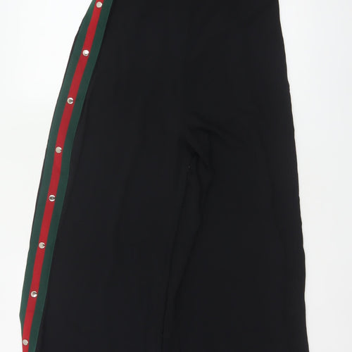 JM Women’s Black Stripe Wide-Leg Strapless Jumpsuit UK 8