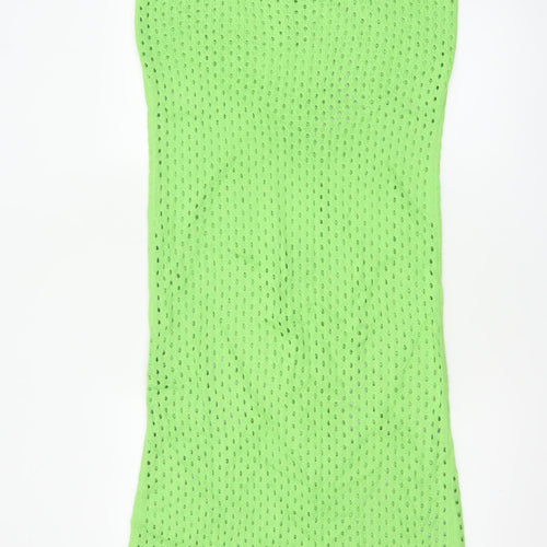 Topshop Women Green Crochet Knit Maxi Dress UK 12-14 Beach Boho