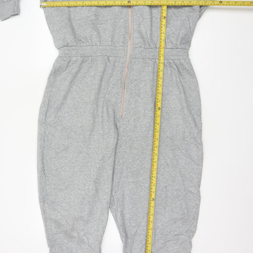 Pretty Secrets Women Grey UK 16/18 Hooded Fleece Zip One Piece