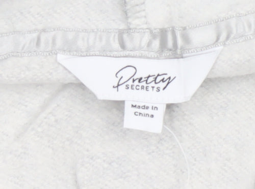 Pretty Secrets Women Grey UK 16/18 Hooded Fleece Zip One Piece