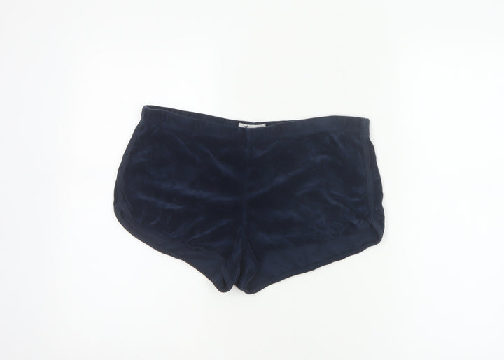 Hollister Women’s Blue Velvet Hot Pants Shorts Size M Stretch