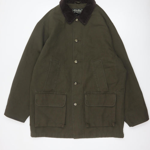 Eddie Bauer Men’s Green M Tall Cotton Field Jacket Corduroy Collar