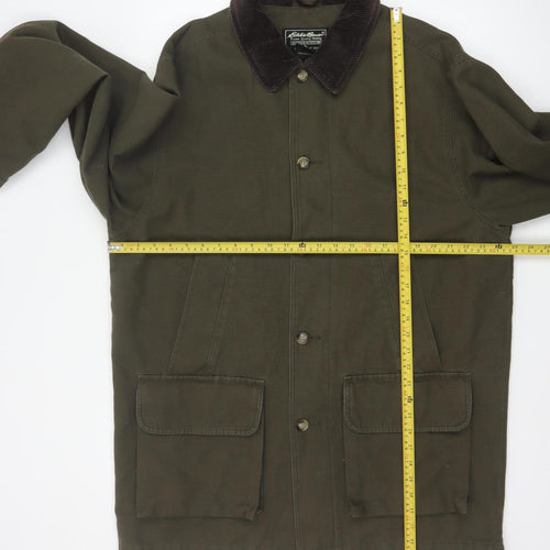 Eddie Bauer Men’s Green M Tall Cotton Field Jacket Corduroy Collar