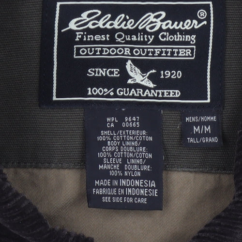 Eddie Bauer Men’s Green M Tall Cotton Field Jacket Corduroy Collar