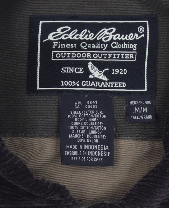 Eddie Bauer Men’s Green M Tall Cotton Field Jacket Corduroy Collar