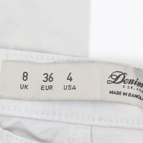 Denim Co. Women’s Grey Size 8 Skinny Trousers Ankle Zip Stretch