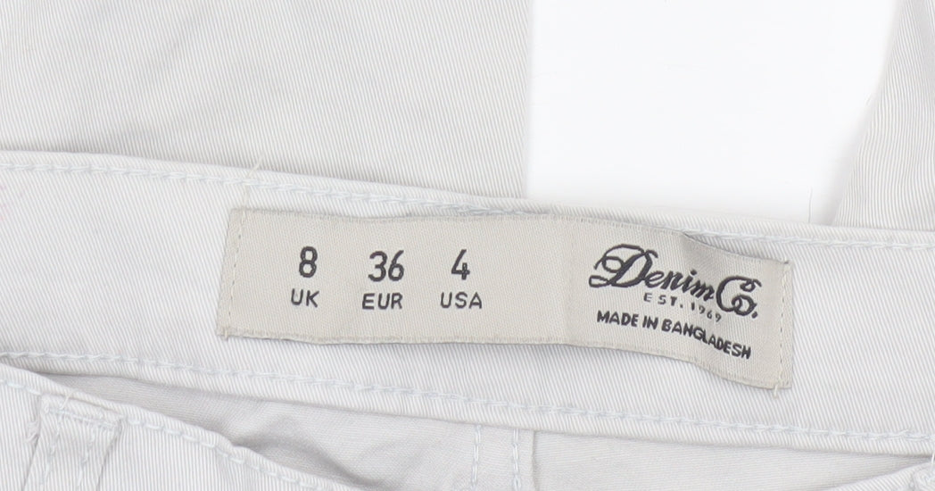 Denim Co. Women’s Grey Size 8 Skinny Trousers Ankle Zip Stretch