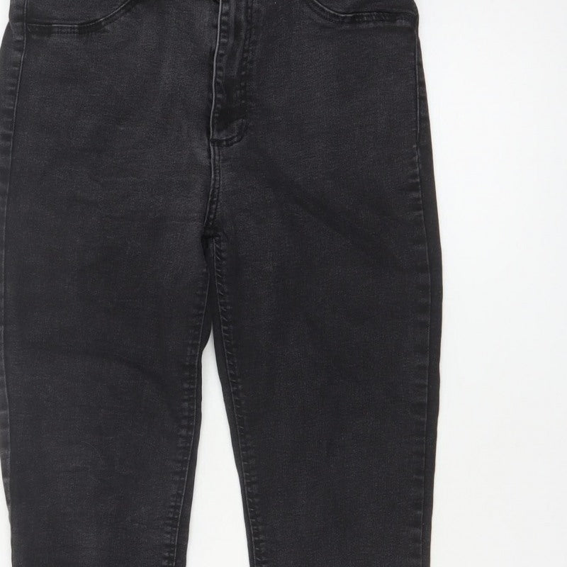 Zara Women Black Skinny High Rise Jeans UK 14 5 Pocket