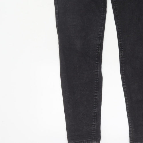Zara Women Black Skinny High Rise Jeans UK 14 5 Pocket