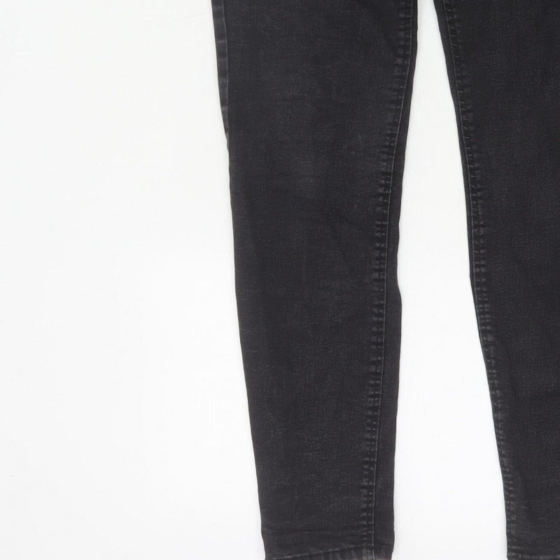 Zara Women Black Skinny High Rise Jeans UK 14 5 Pocket
