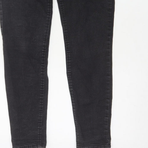 Zara Women Black Skinny High Rise Jeans UK 14 5 Pocket