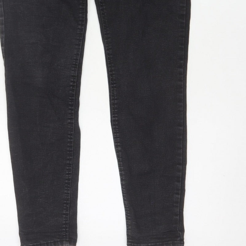 Zara Women Black Skinny High Rise Jeans UK 14 5 Pocket