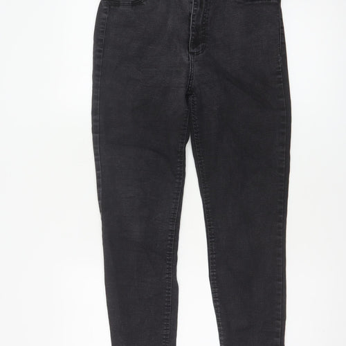 Zara Women Black Skinny High Rise Jeans UK 14 5 Pocket