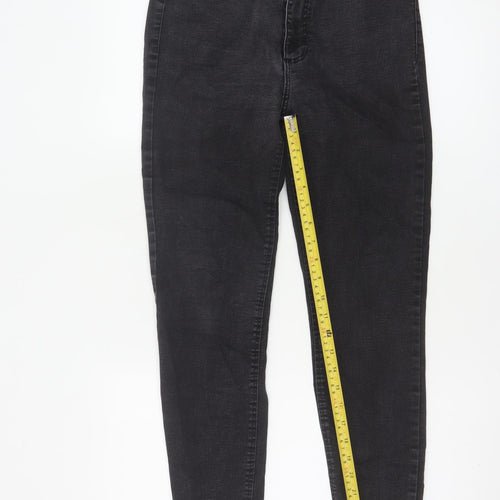 Zara Women Black Skinny High Rise Jeans UK 14 5 Pocket