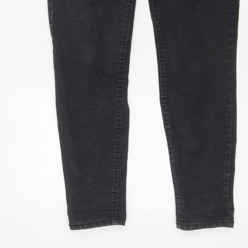 Zara Women Black Skinny High Rise Jeans UK 14 5 Pocket