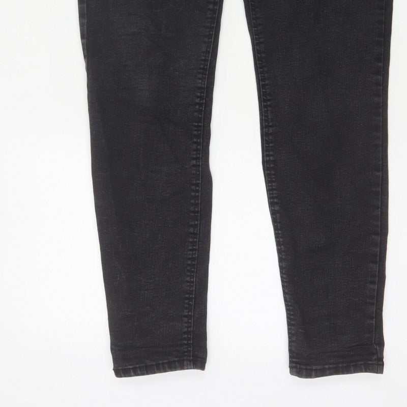 Zara Women Black Skinny High Rise Jeans UK 14 5 Pocket